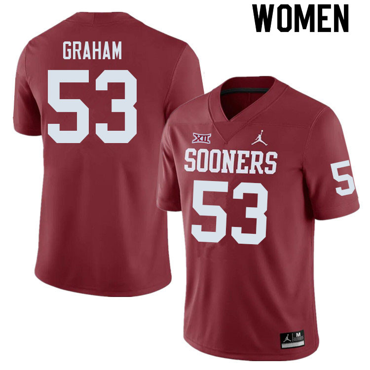 Women #53 Darius Graham Oklahoma Sooners College Football Jerseys Sale-Crimson - Click Image to Close